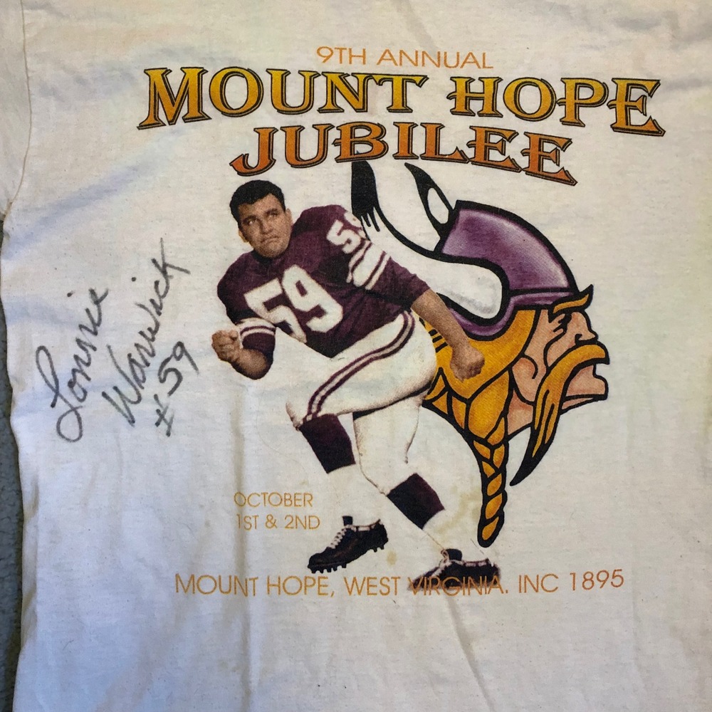 Vintage Lonnie Warwick Signed Mount Hope Jubilee West Virginia T-Shirt White L‎